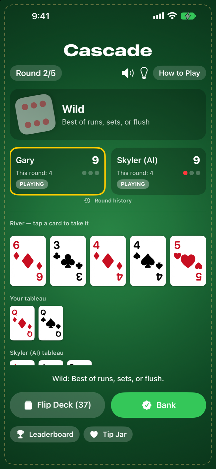 A Wild round, tied 9–9 — and Skyler is already carrying a misfit.